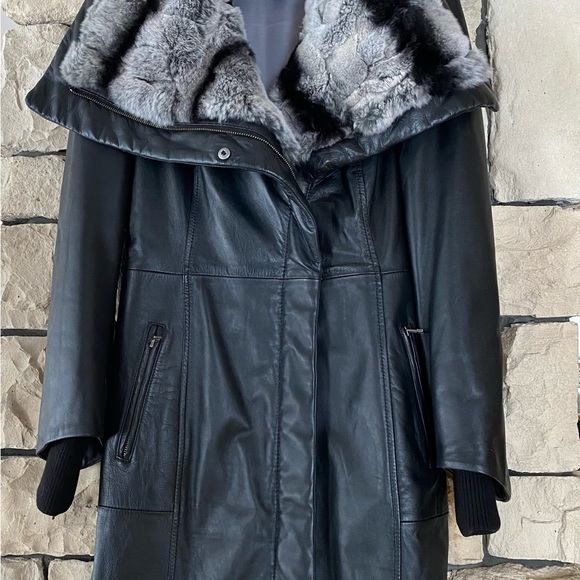 Beautiful Genuine Danier Leather/fur Winter Cost - Picture 6 of 12